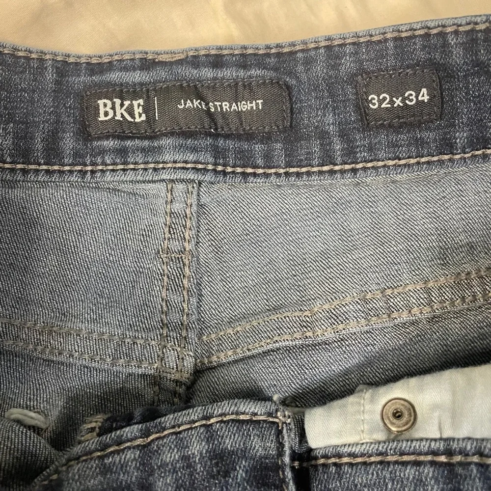 BKE Jake Straight Jeans Mens 32x34 Dark Wash Stretch Denim Blue Casual Americana